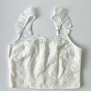 Abercrombie and Fitch White Lace Crop Top